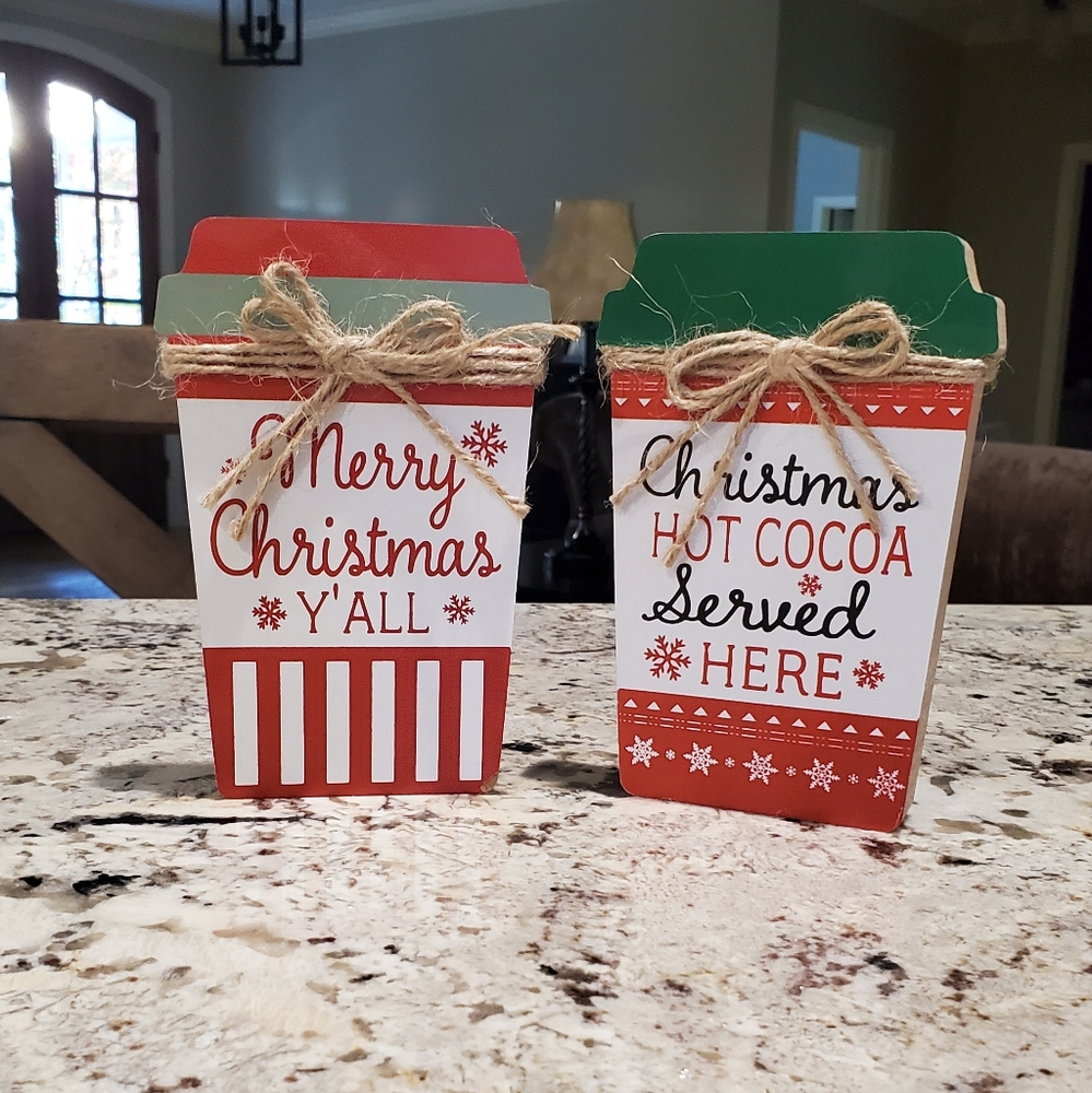 Christmas Wooden Block Decor-NWT